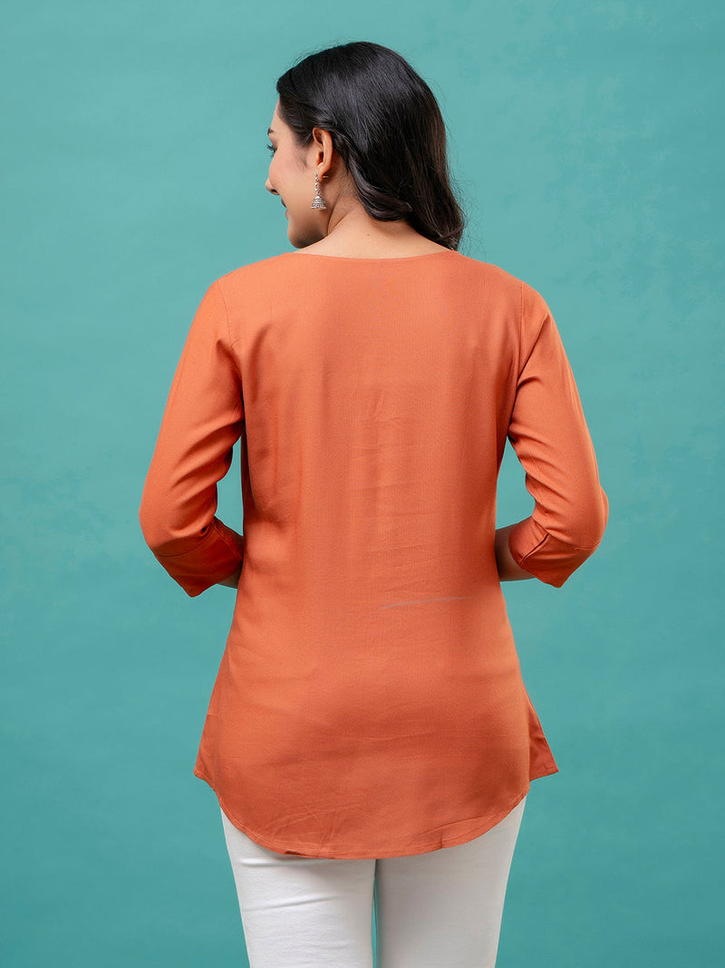 Feranoid Plain short kurti Rayon Sia