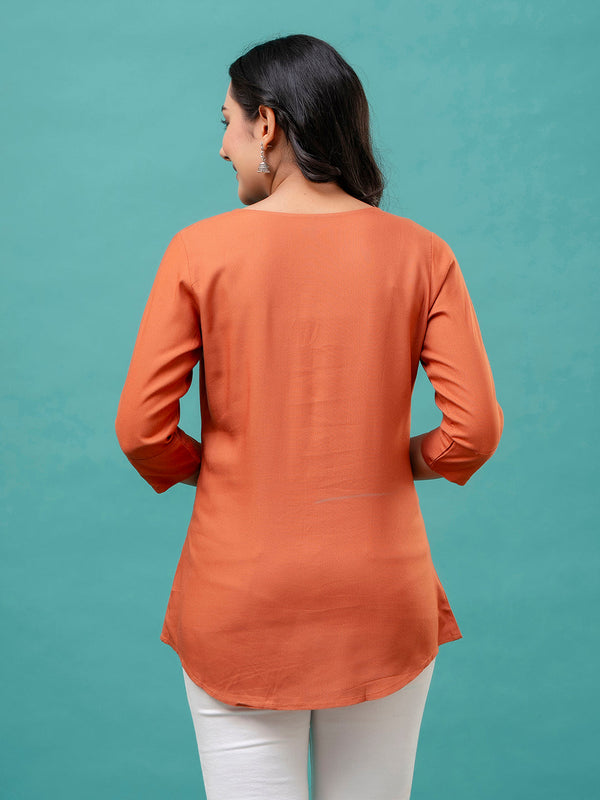 Feranoid Plain short kurti Rayon Sia