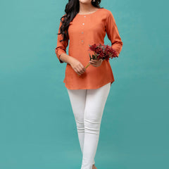 Feranoid Plain short kurti Rayon Sia