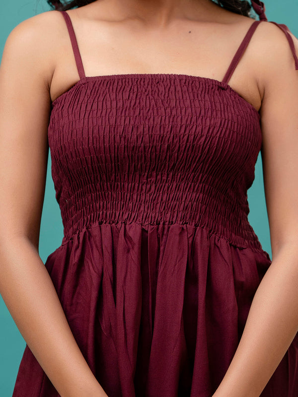 Feranoid Smocking Long Top Rayon