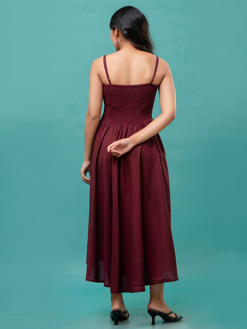 RAYON NOODLE STRAP FULL DRESS