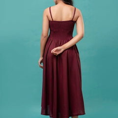 RAYON NOODLE STRAP FULL DRESS