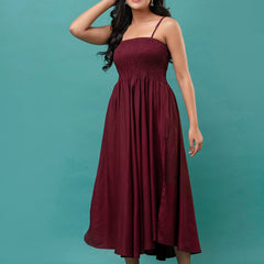 RAYON NOODLE STRAP FULL DRESS