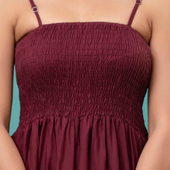 RAYON NOODLE STRAP FULL DRESS