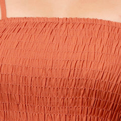 RAYON NOODLE STRAP FULL DRESS