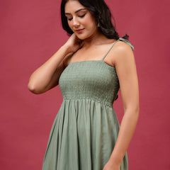 RAYON NOODLE STRAP FULL DRESS