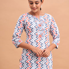 Women Cotton Printed Short Kurti