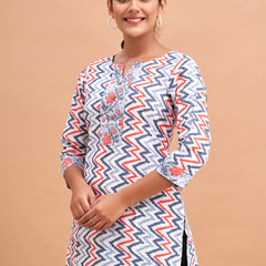 Women Cotton Printed Short Kurti