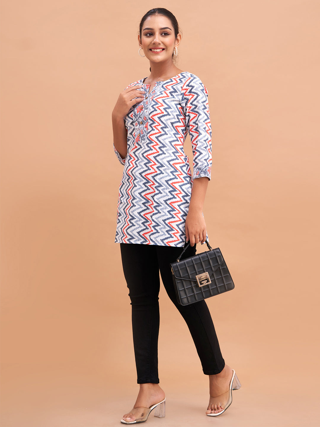 Women Cotton Printed Short Kurti