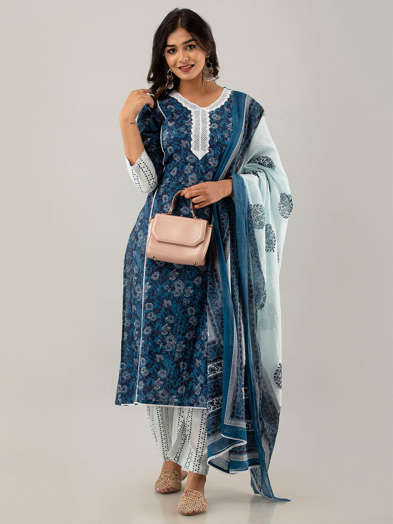 Women Kurta Pant Dupatta Set