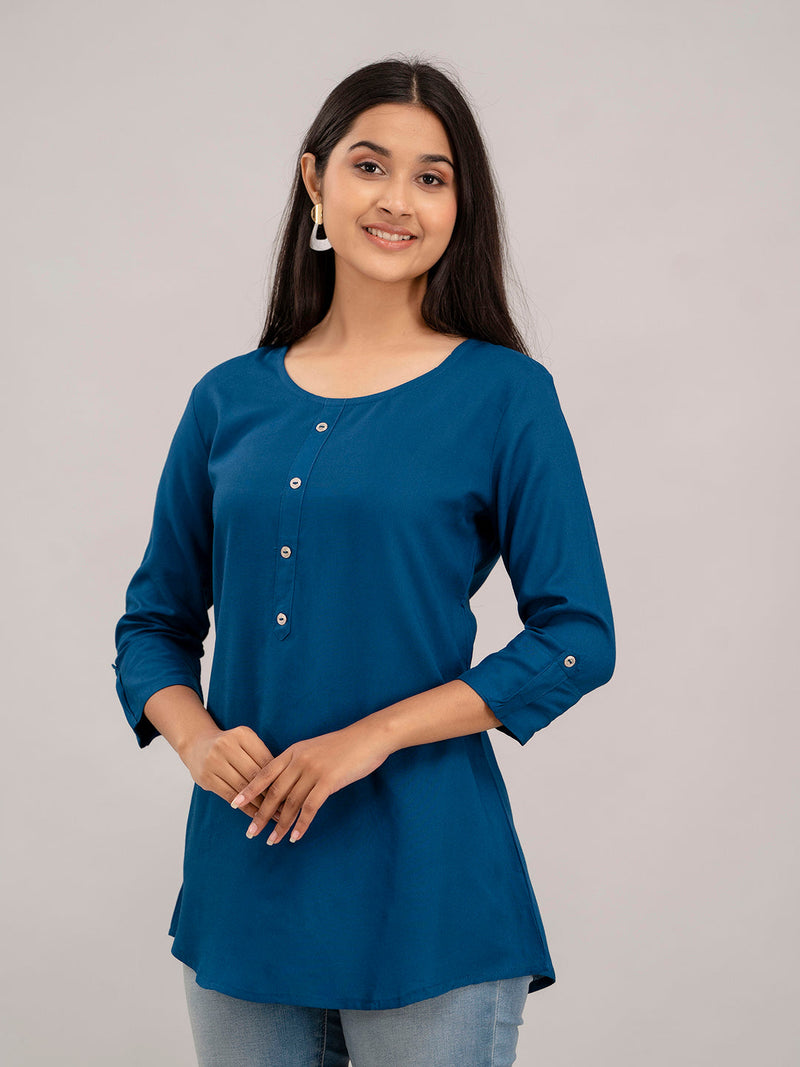 Feranoid Plain short kurti Rayon Sia