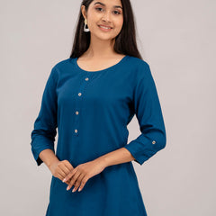 Feranoid Plain short kurti Rayon Sia