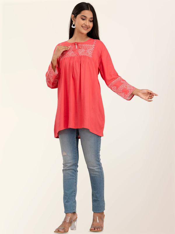 Feranoid Embroidery Top Rayon