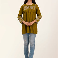 Feranoid Embroidery Top Rayon