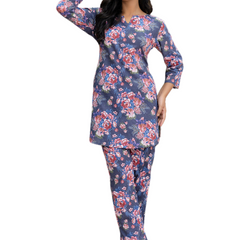 Grey Breezy Printed Cotton Co-Ord Set for Comfortable All-Day Wear