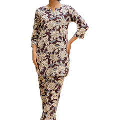 Brown Breezy Printed Cotton Co-Ord Set for Comfortable All-Day Wear