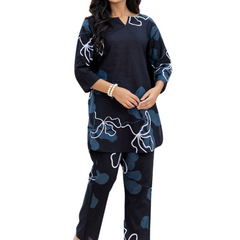 Black Breezy Printed Cotton Co-Ord Set for Comfortable All-Day Wear