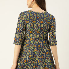 Cotton Printed Blue Short Tunic