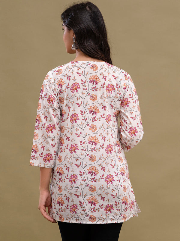 Floral Printed Pure Cotton Kurti