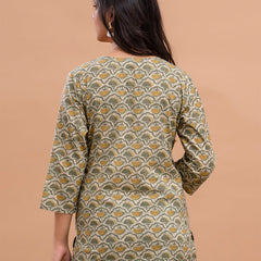 Floral Printed Pure Cotton Kurti