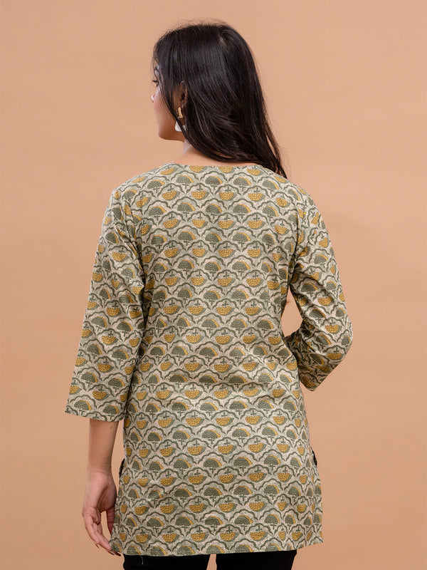 Floral Printed Pure Cotton Kurti