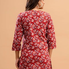 Floral Printed Pure Cotton Kurti