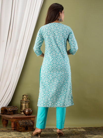 Women Kurta Pant Dupatta Set FRKT6729