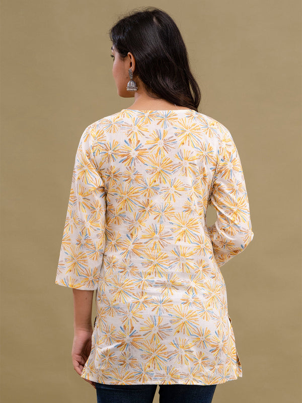 Floral Printed Pure Cotton Kurti
