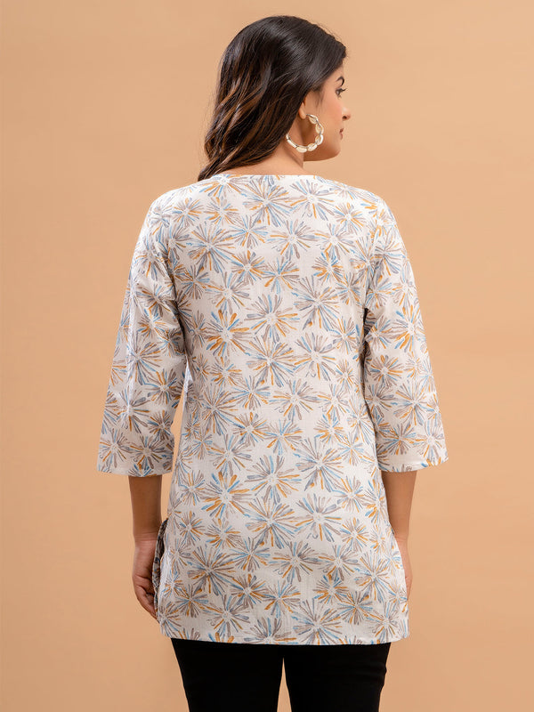 Floral Printed Pure Cotton Kurti