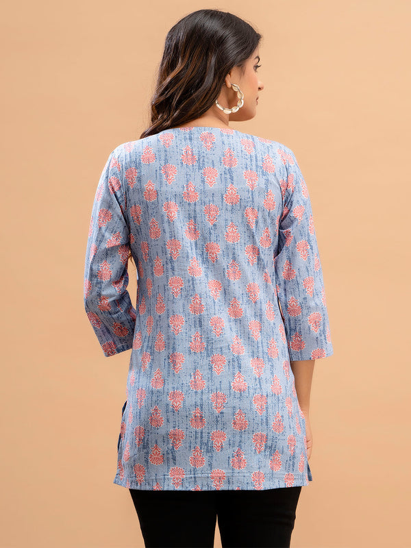 Floral Printed Pure Cotton Kurti