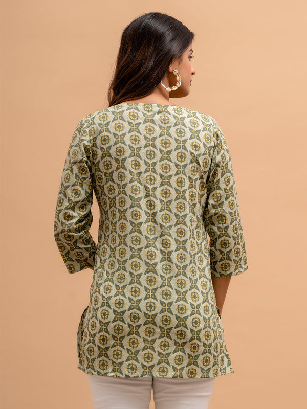 Floral Printed Pure Cotton Kurti