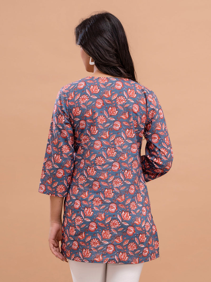 Floral Printed Pure Cotton Kurti