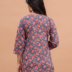 Floral Printed Pure Cotton Kurti