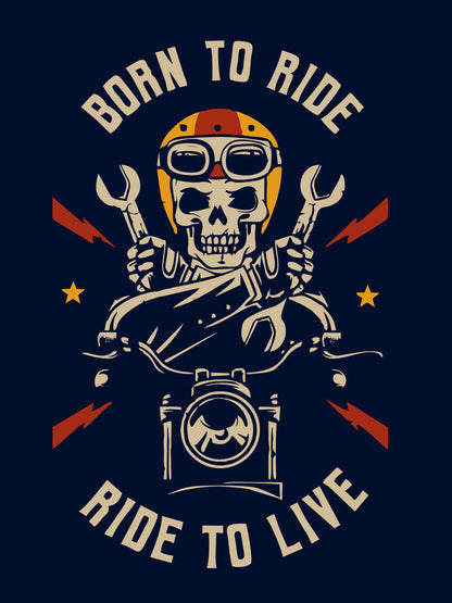 Born To Ride Blue T-Shirt