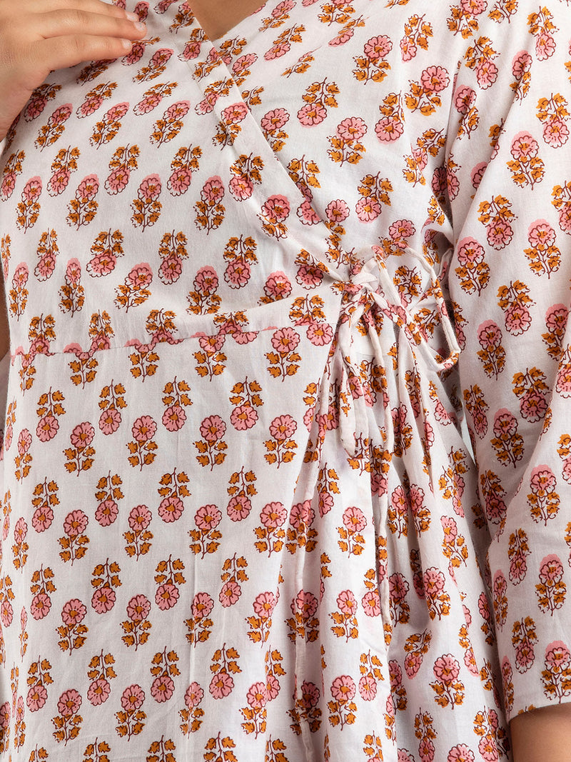 Cotton Printed White Short Tunic