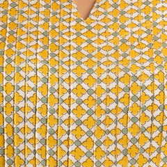 Women Blue Cotton Printed A-Line Kurti