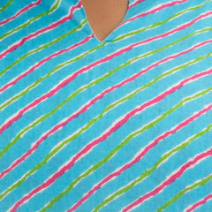 Women White & Pink Cotton Printed A-Line Kurti