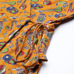Cotton Printed Mustard Short Tunic
