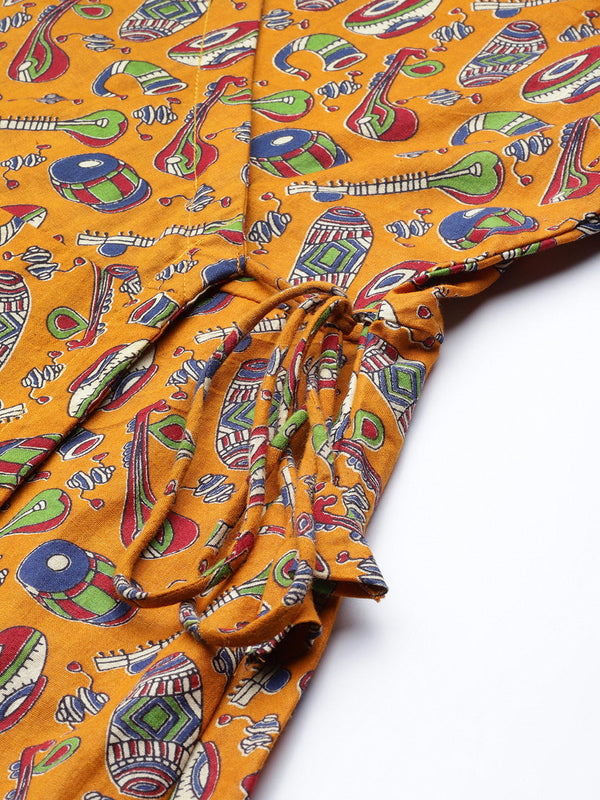 Cotton Printed Mustard Short Tunic