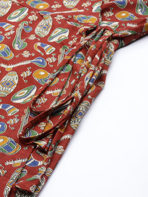 Cotton Printed Maroon Short Tunic