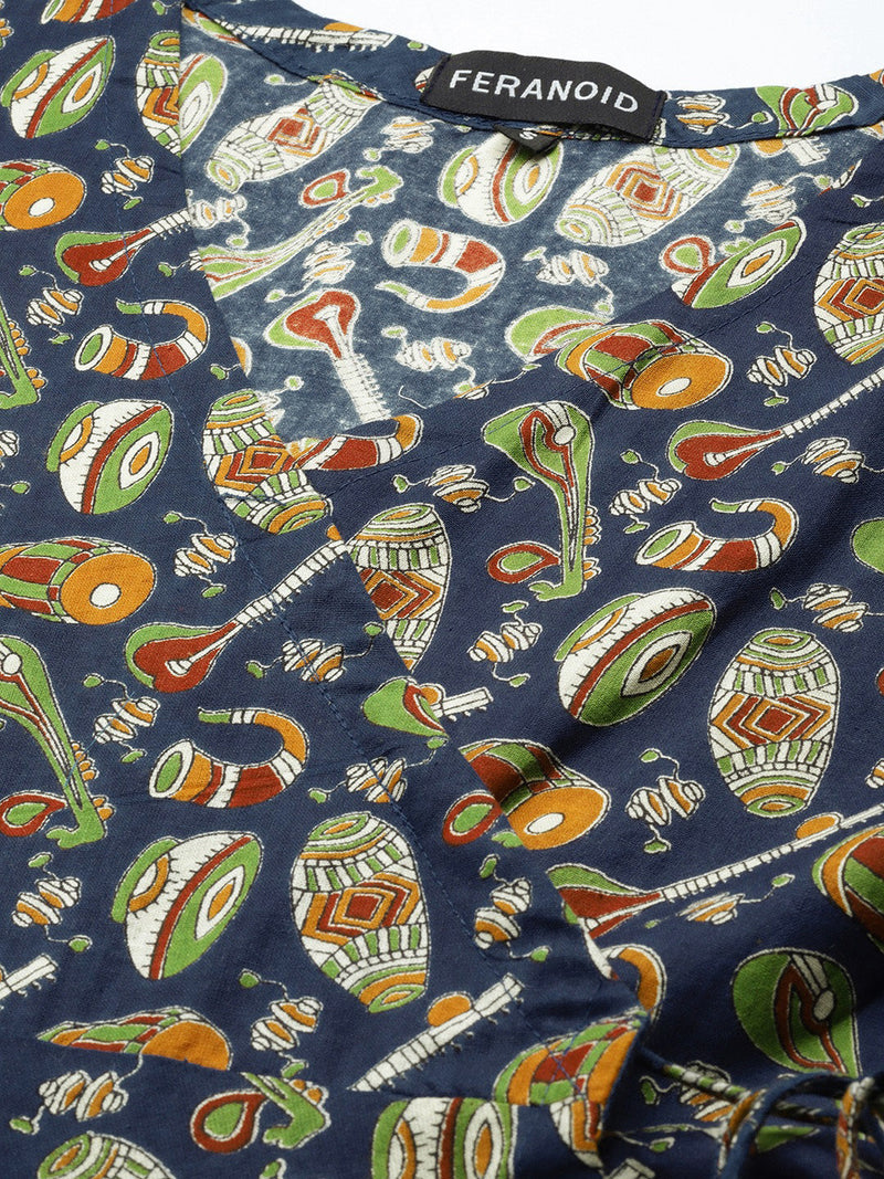 Cotton Printed Blue Short Tunic