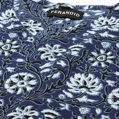 Women Blue Cotton Printed Kaftan