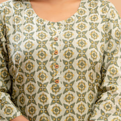 Floral Printed Pure Cotton Kurti
