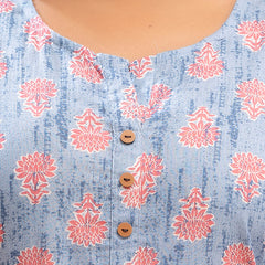Floral Printed Pure Cotton Kurti