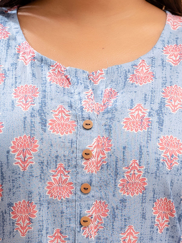 Floral Printed Pure Cotton Kurti
