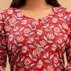 Floral Printed Pure Cotton Kurti