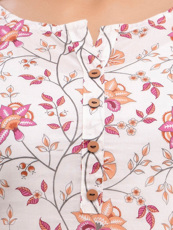 Floral Printed Pure Cotton Kurti