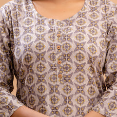 Floral Printed Pure Cotton Kurti