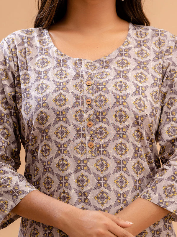 Floral Printed Pure Cotton Kurti