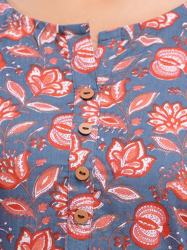 Floral Printed Pure Cotton Kurti